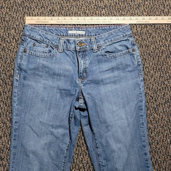 TOMMY HILFIGER VINTAGE SIZE 10 WOMEN'S BLUE DENIM CASUAL CUFFED CAPRI JEANS - Picture 14 of 16